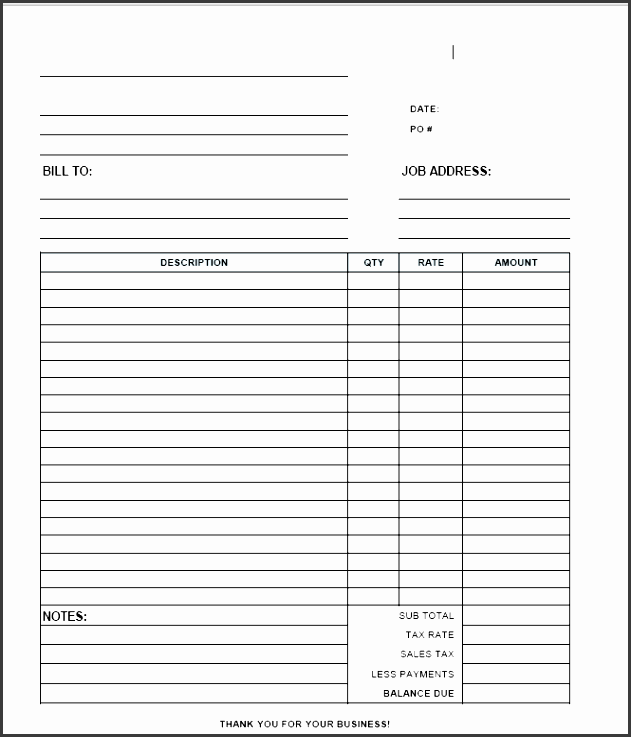 contractor printable invoice pdf free